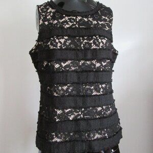 J.Crew black lace overlay sleeveless top